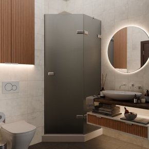 TREND DOOR GK-862AG135ONE-01 хром матовый стекло графитовое матовое #1
