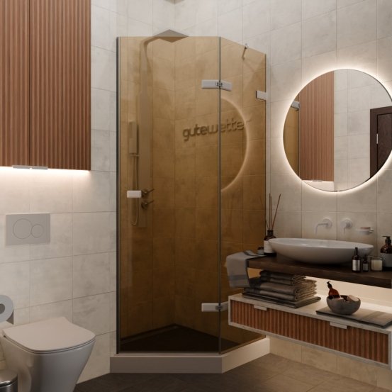 TREND DOOR GK-862AG135ONE-01 белый матовый стекло бронзовое #1