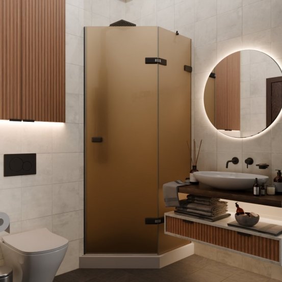 TREND DOOR GK-862AG135ONE-01 черный матовый стекло бронзовое матовое #1