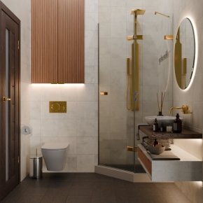 TREND DOOR GK-862AG135ONE-01 золотой гальванический стекло бесцветное #4