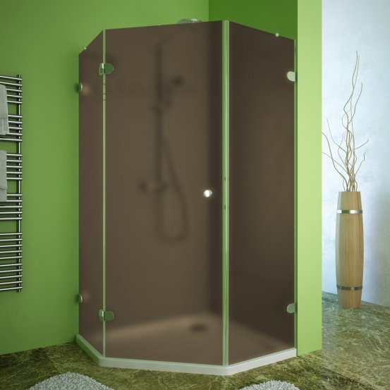 LUX FESTT GK-001 хром матовый стекло бронзовое матовое левое открывание двери
